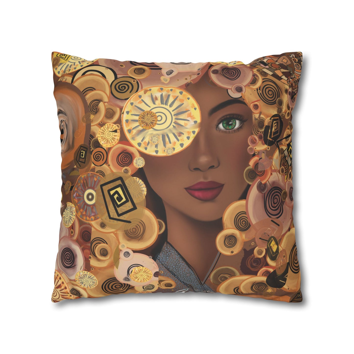 Persian art inspired beauty Faux Suede Square Pillow Cover