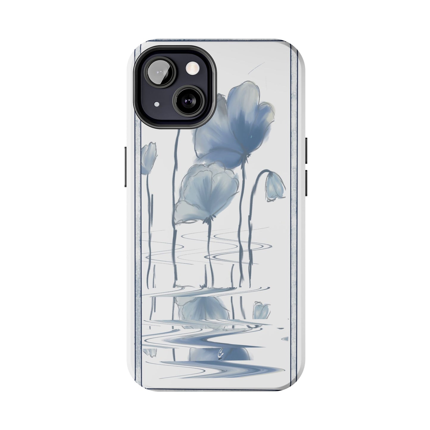 Floral Tough Phone Case - Watercolour Blue Flora Collection