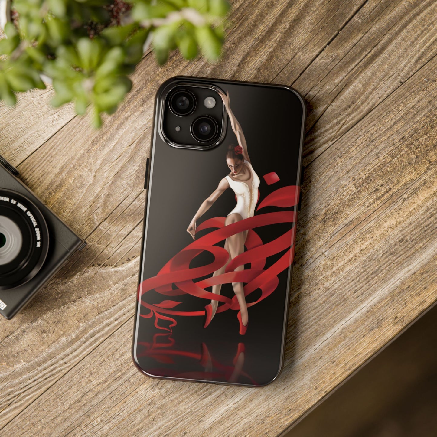 Phone Case Persian Calligraphy Rose Ribbon Ballerina