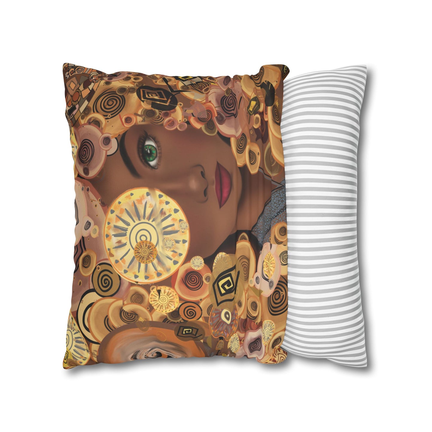 Persian art inspired beauty Faux Suede Square Pillow Cover