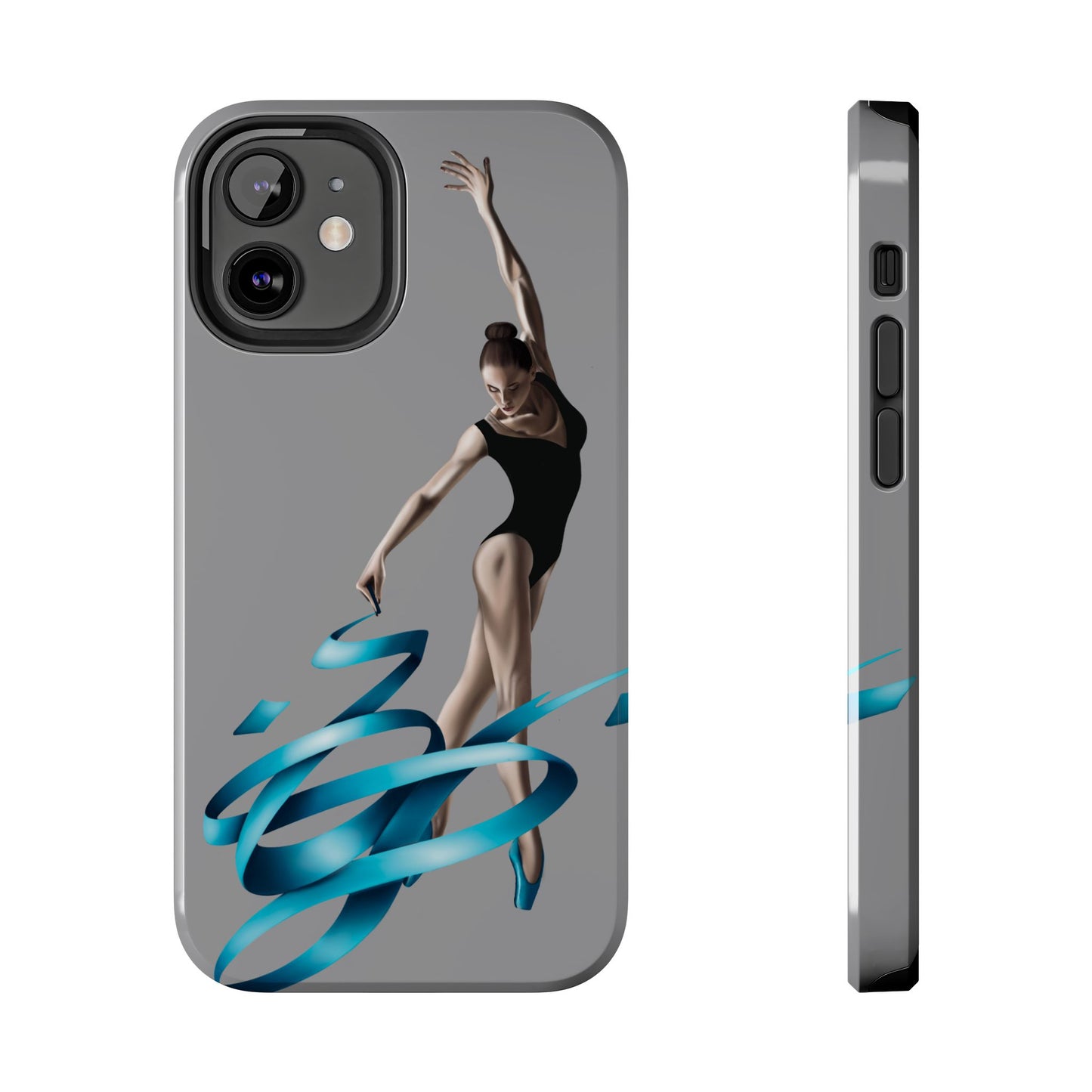 Phone Case - Ballerina with Blue Ribbon Persian Calligraphy Design in Grey