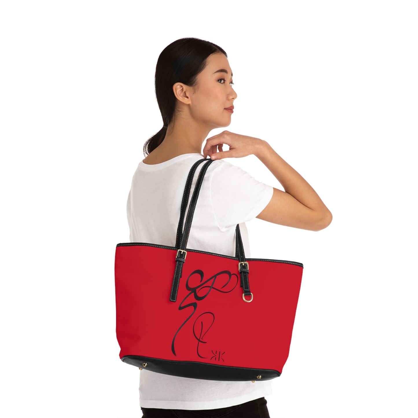 Copy of Elegant PU Leather Shoulder Bag with Artistic Calligraphy Design