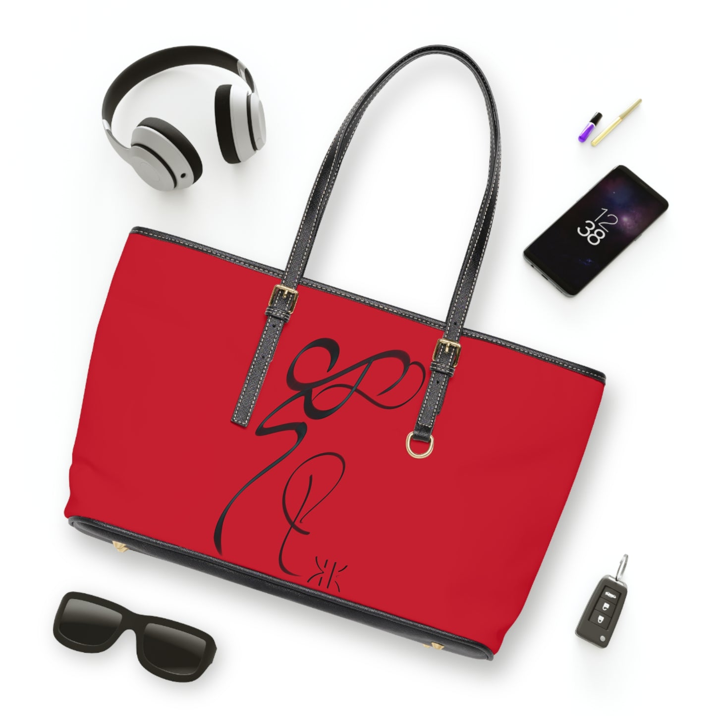 Copy of Elegant PU Leather Shoulder Bag with Artistic Calligraphy Design