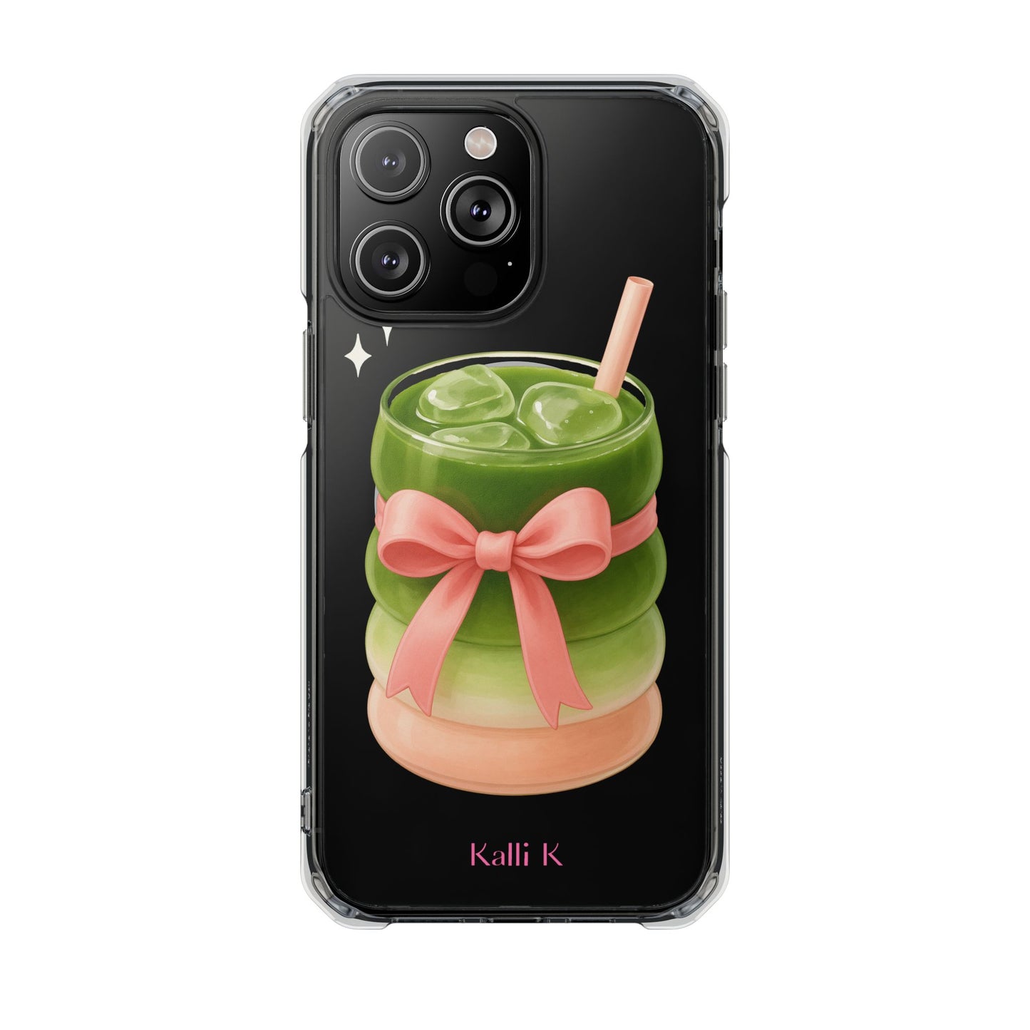 Macha girlie🎀 Magnetic Clear Impact Cases with Pink Bow Design | Stylish Phone Protection, Gifts for Her, Trendy Accessories, Birthday Gifts, Cute Tech
