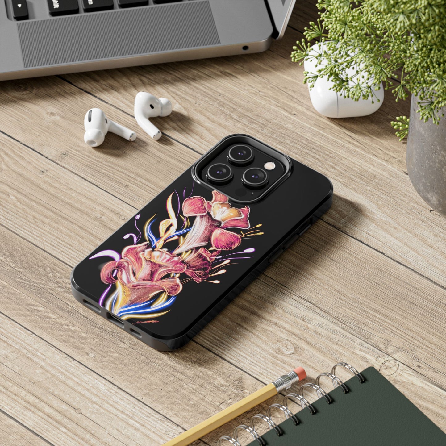 Colorful Calligraphy Flower Chic Stylish Design