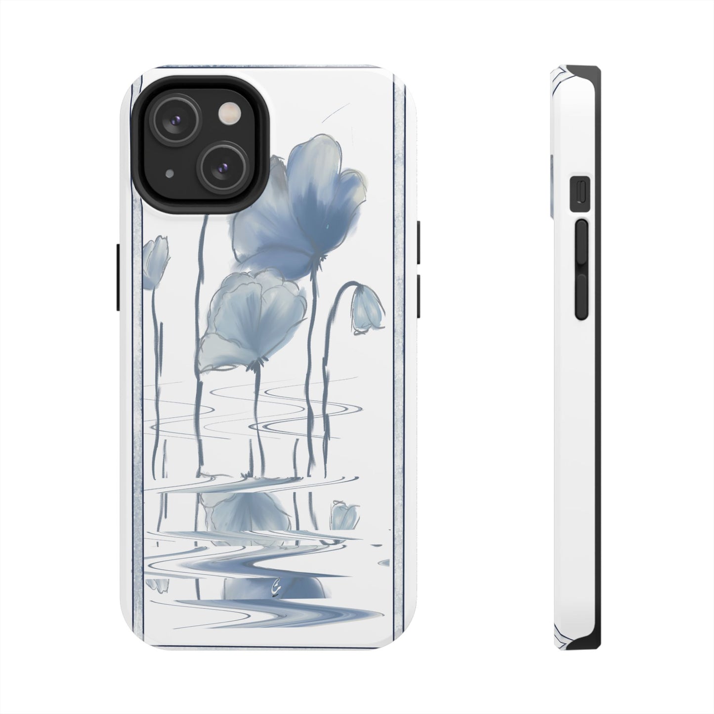 Floral Tough Phone Case - Watercolour Blue Flora Collection