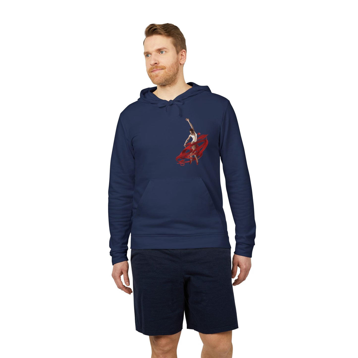 Kalli K X Adidas Unisex Fleece Hoodie- Ballerina and ribbon