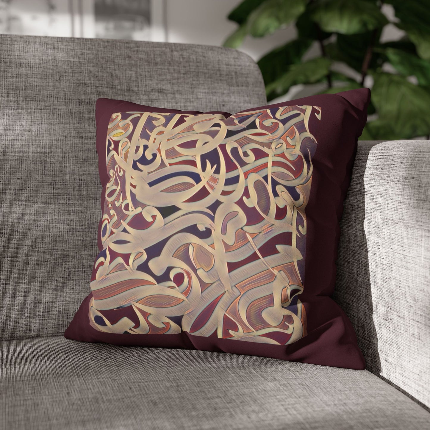Copy of Square Pillowcase - Persian Calligraphy, Modern Handwriting Design