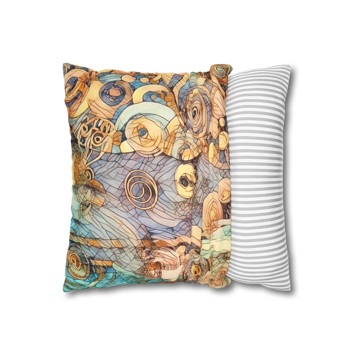 Ethereal Swirls design Faux Suede Square Pillow Cover