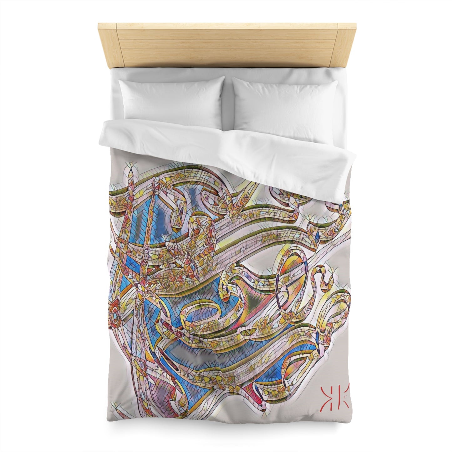 Kalli K Serenity Microfiber Duvet Cover – Elegant Modern Calligraphy design for your Bedrooms