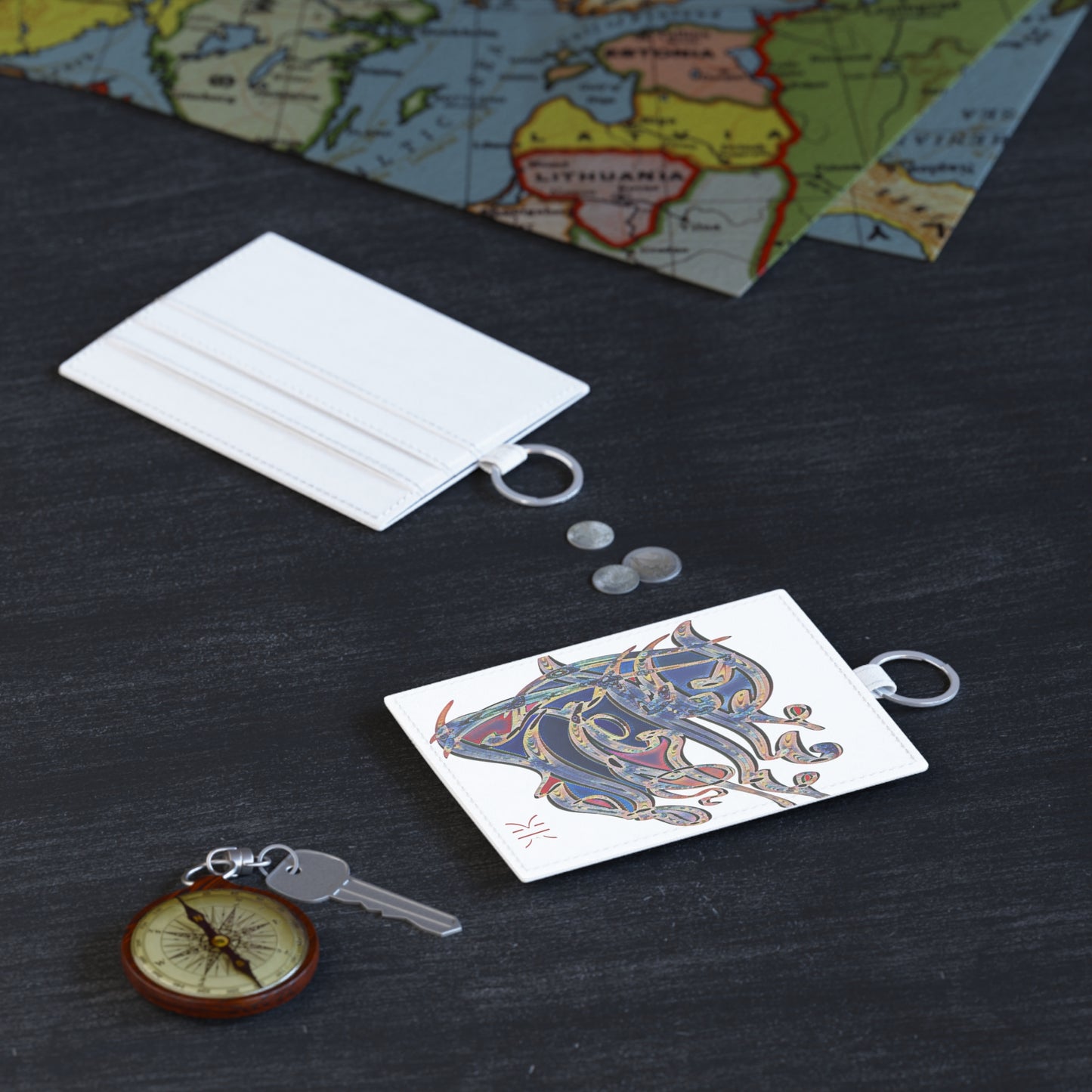 Modern Calligraphy Saffiano Leather Card Holder