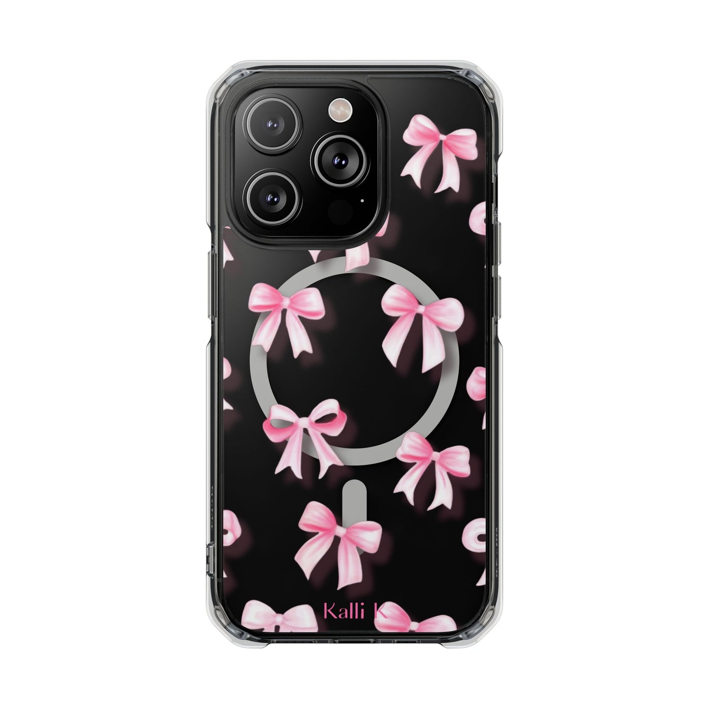 Pink Bows🎀 Magnetic Clear Impact Cases with Pink Bow Design | Stylish Phone Protection, Gifts for Her, Trendy Accessories, Birthday Gifts, Cute Tech
