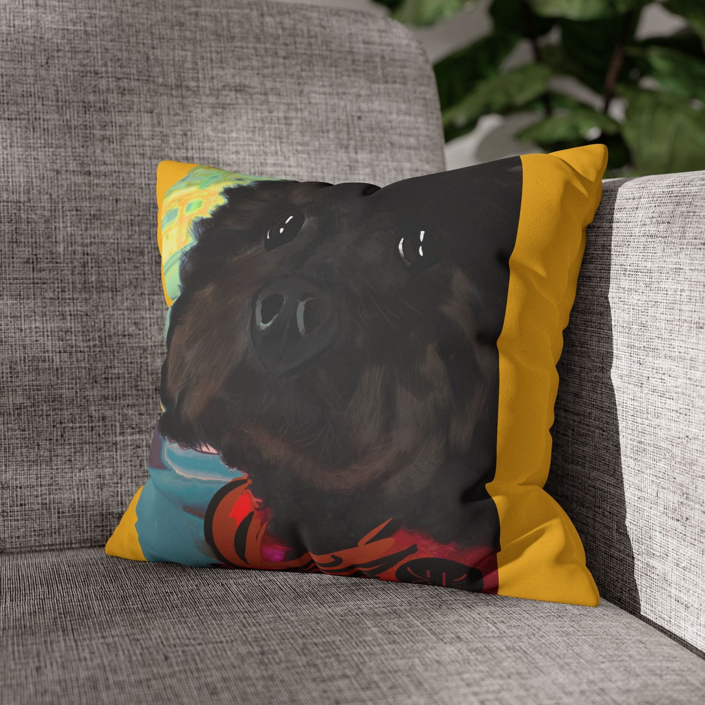 COAL Pillowcase - Modern Art Portrait Watercolour Design
