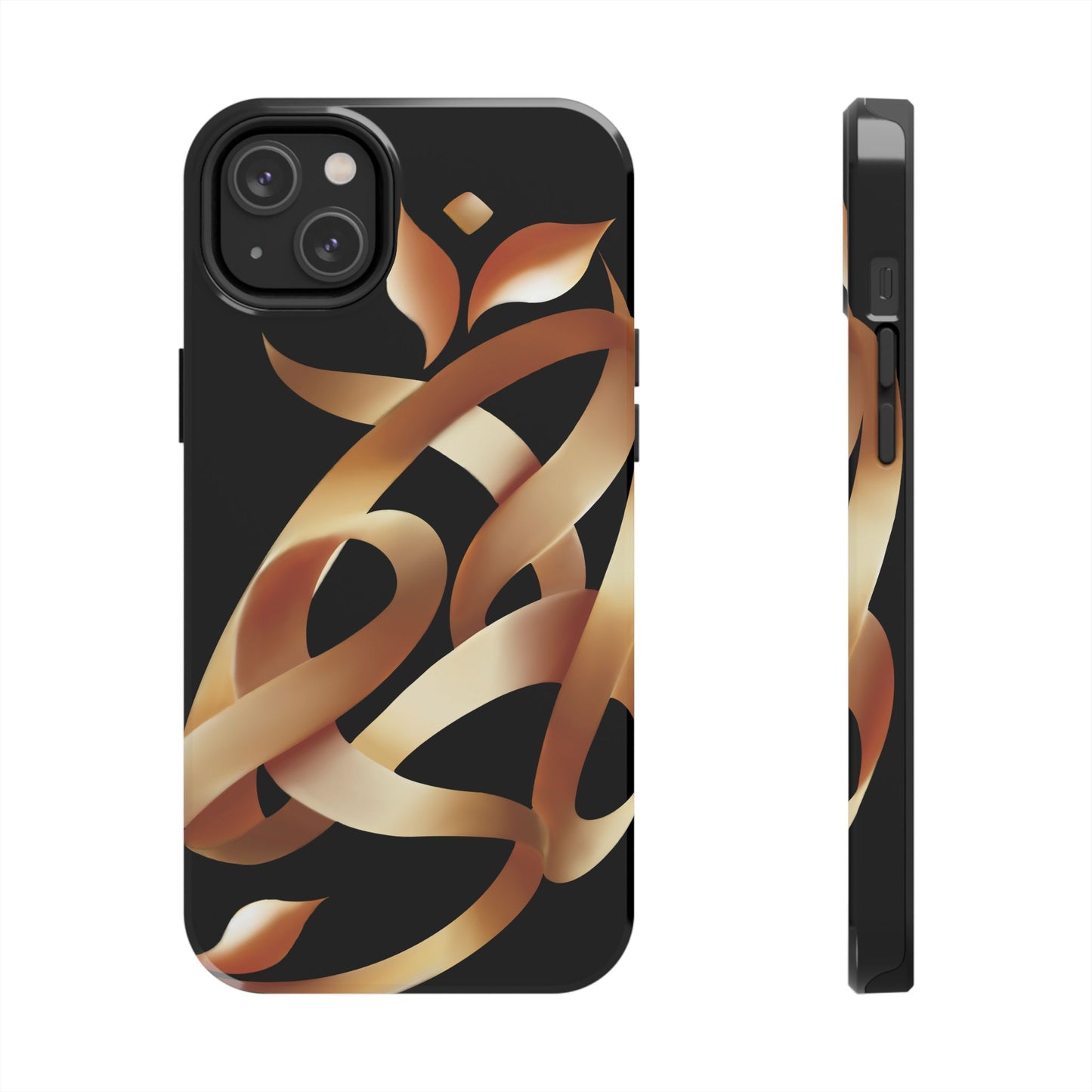 Gold Ribbon Phone Case Persian Calligraphy Modern Handwriting