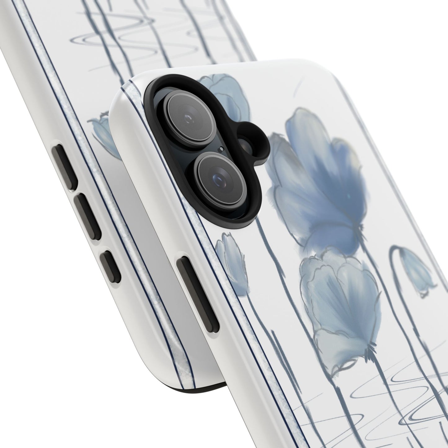 Floral Tough Phone Case - Watercolour Blue Flora Collection