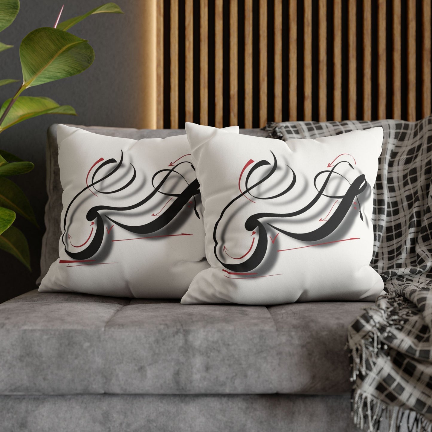 Square Pillowcase - Persian Calligraphy, Modern Handwriting Design