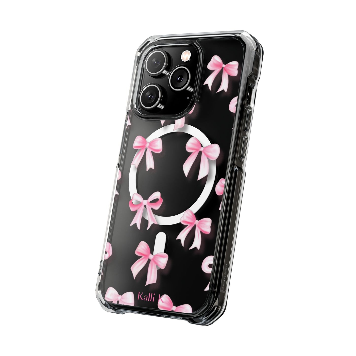 Pink Bows🎀 Magnetic Clear Impact Cases with Pink Bow Design | Stylish Phone Protection, Gifts for Her, Trendy Accessories, Birthday Gifts, Cute Tech