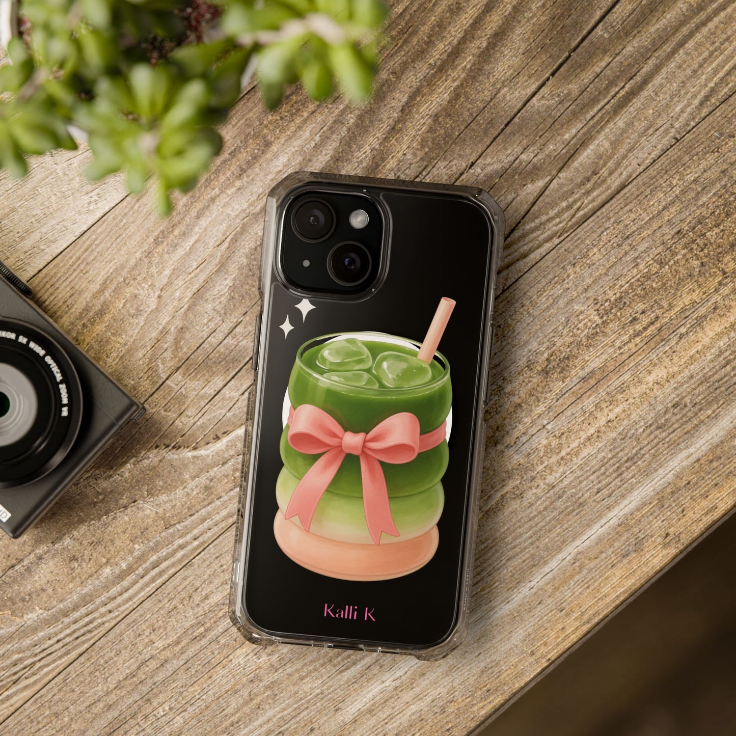 Macha girlie🎀 Magnetic Clear Impact Cases with Pink Bow Design | Stylish Phone Protection, Gifts for Her, Trendy Accessories, Birthday Gifts, Cute Tech