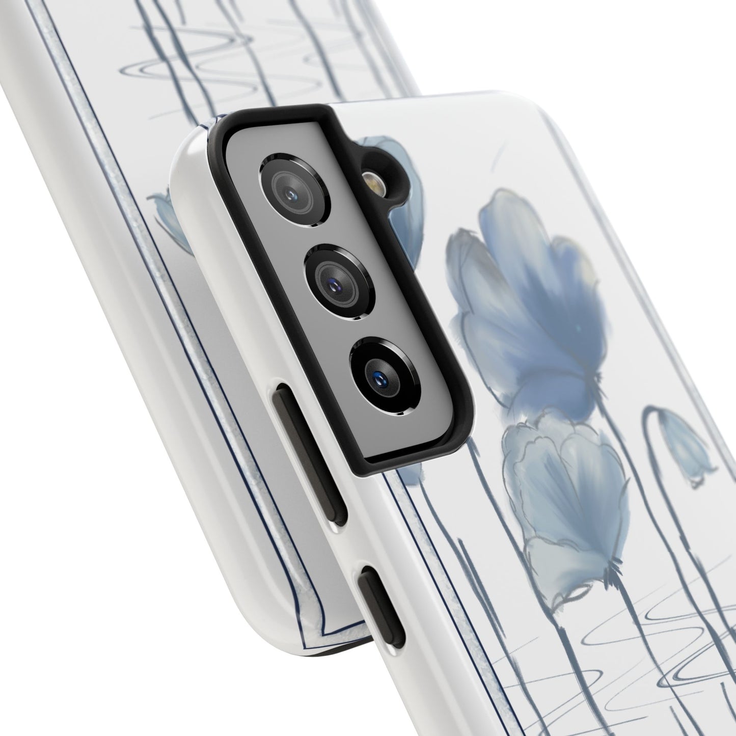 Floral Tough Phone Case - Watercolour Blue Flora Collection