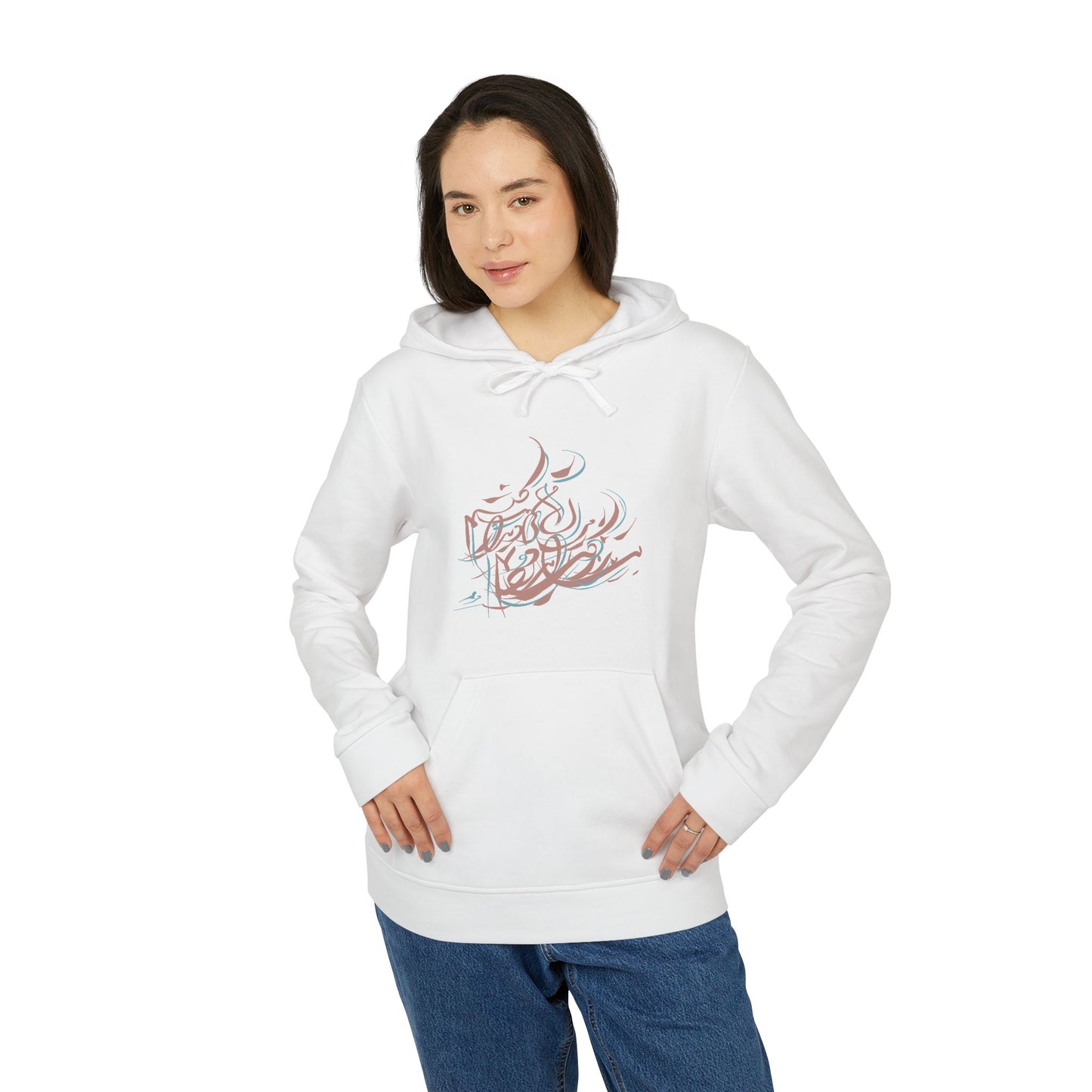 Adidas Fleece Hoodie with Kalli K Modern Calligraphy Design