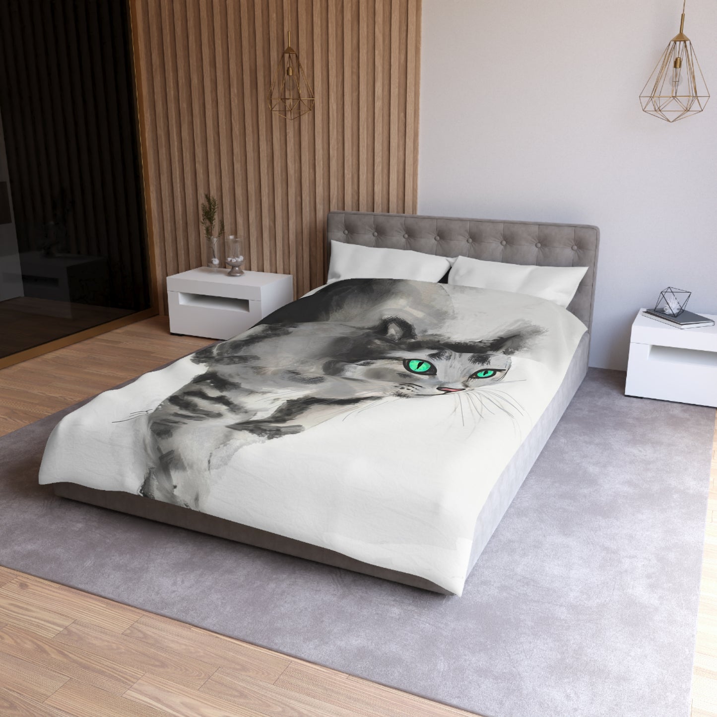 Serenity Microfiber Duvet Cover – Elegant Water ink painting for Cozy Bedrooms.