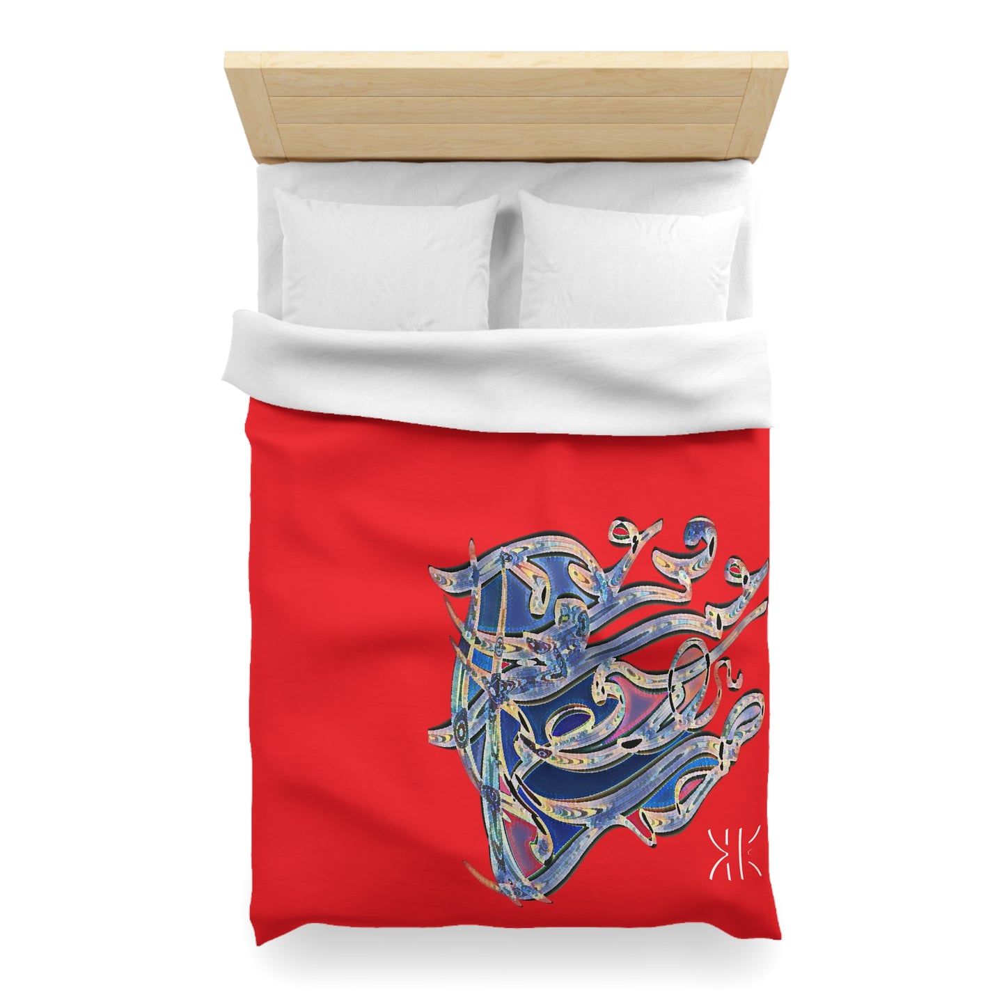Kalli K Serenity Microfiber Duvet Cover – Elegant Modern Calligraphy design for your Bedrooms