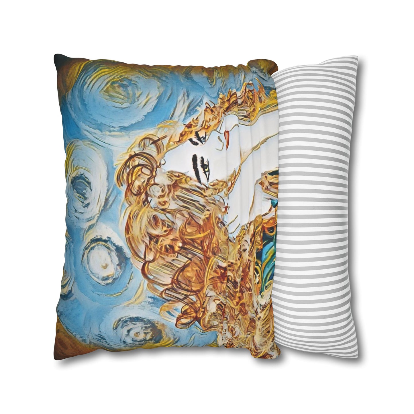 Square Pillowcase - Modern Art Portrait Watercolour Design