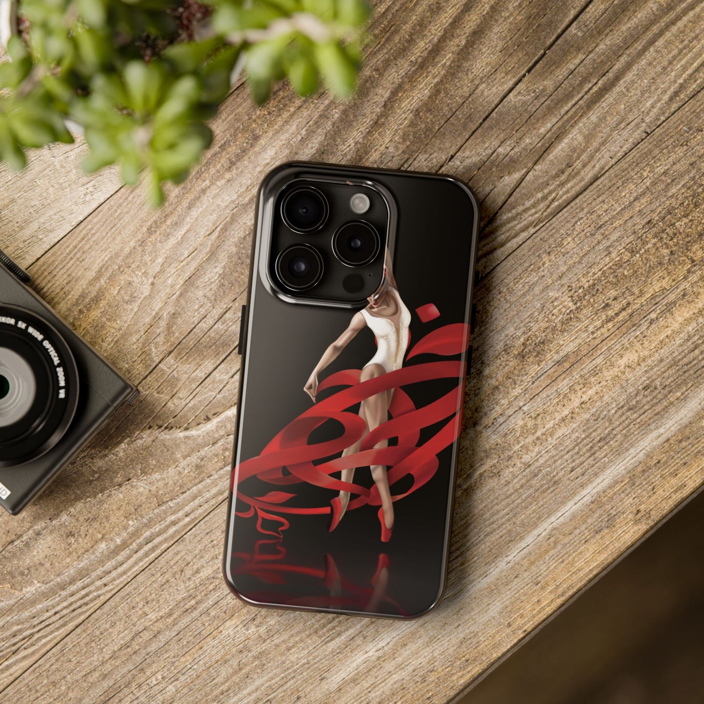 Phone Case Persian Calligraphy Rose Ribbon Ballerina