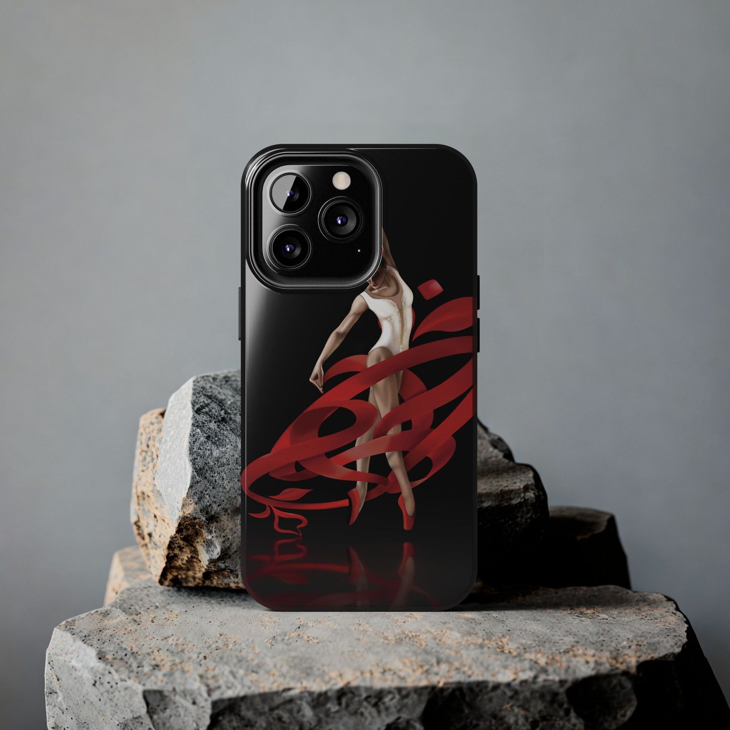 Phone Case Persian Calligraphy Rose Ribbon Ballerina