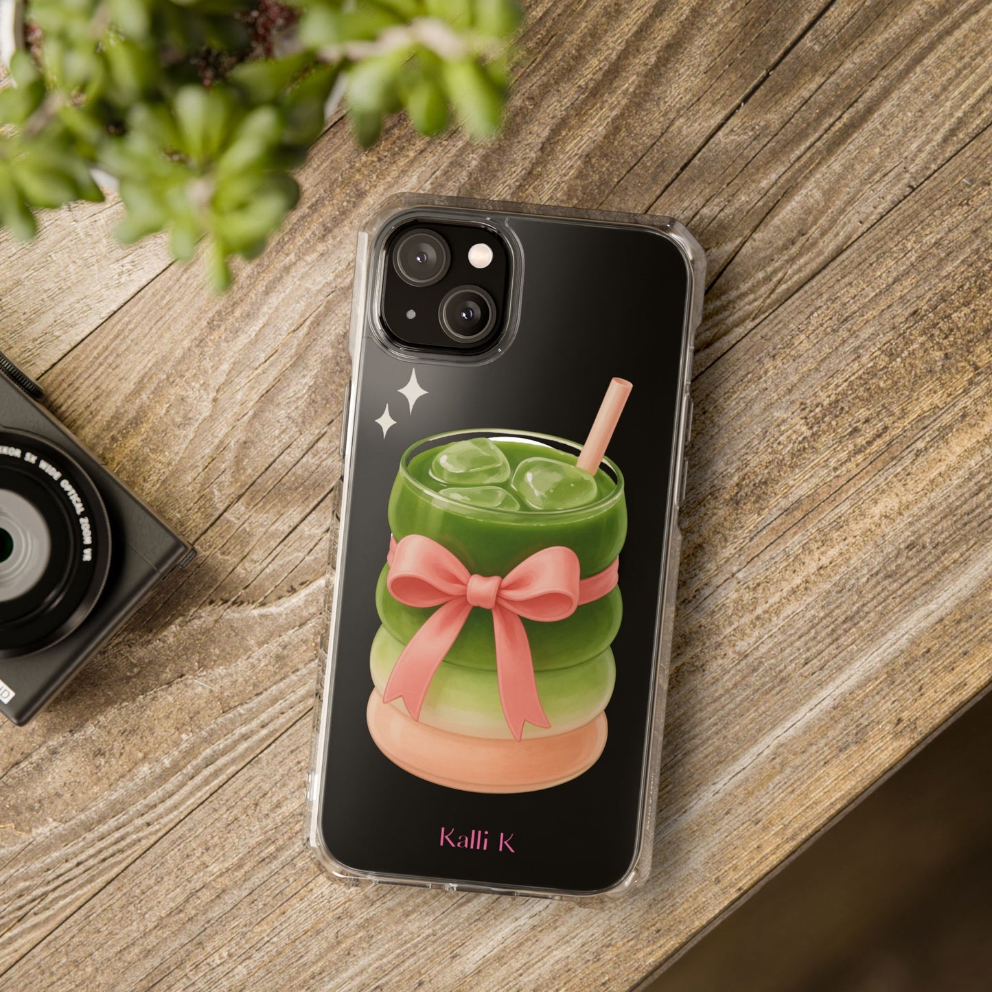 Macha girlie🎀 Magnetic Clear Impact Cases with Pink Bow Design | Stylish Phone Protection, Gifts for Her, Trendy Accessories, Birthday Gifts, Cute Tech