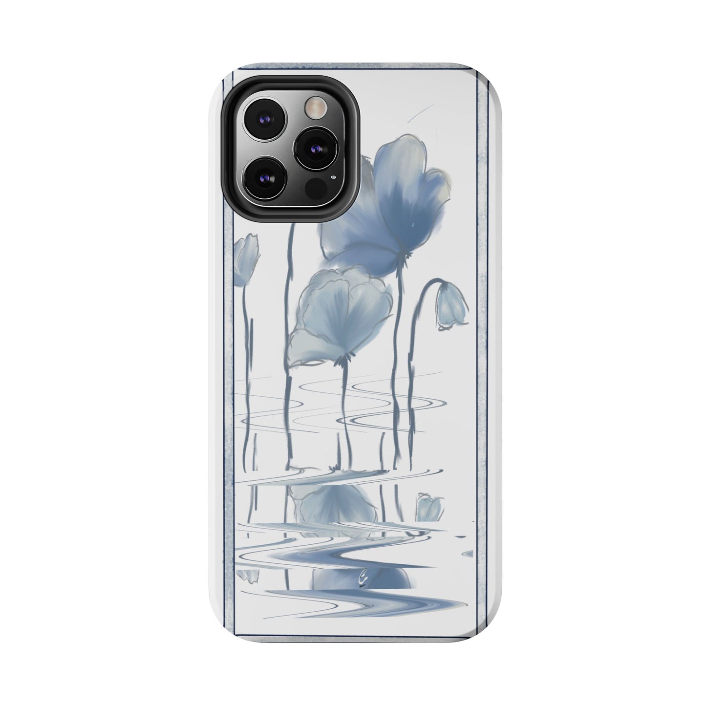 Floral Tough Phone Case - Watercolour Blue Flora Collection
