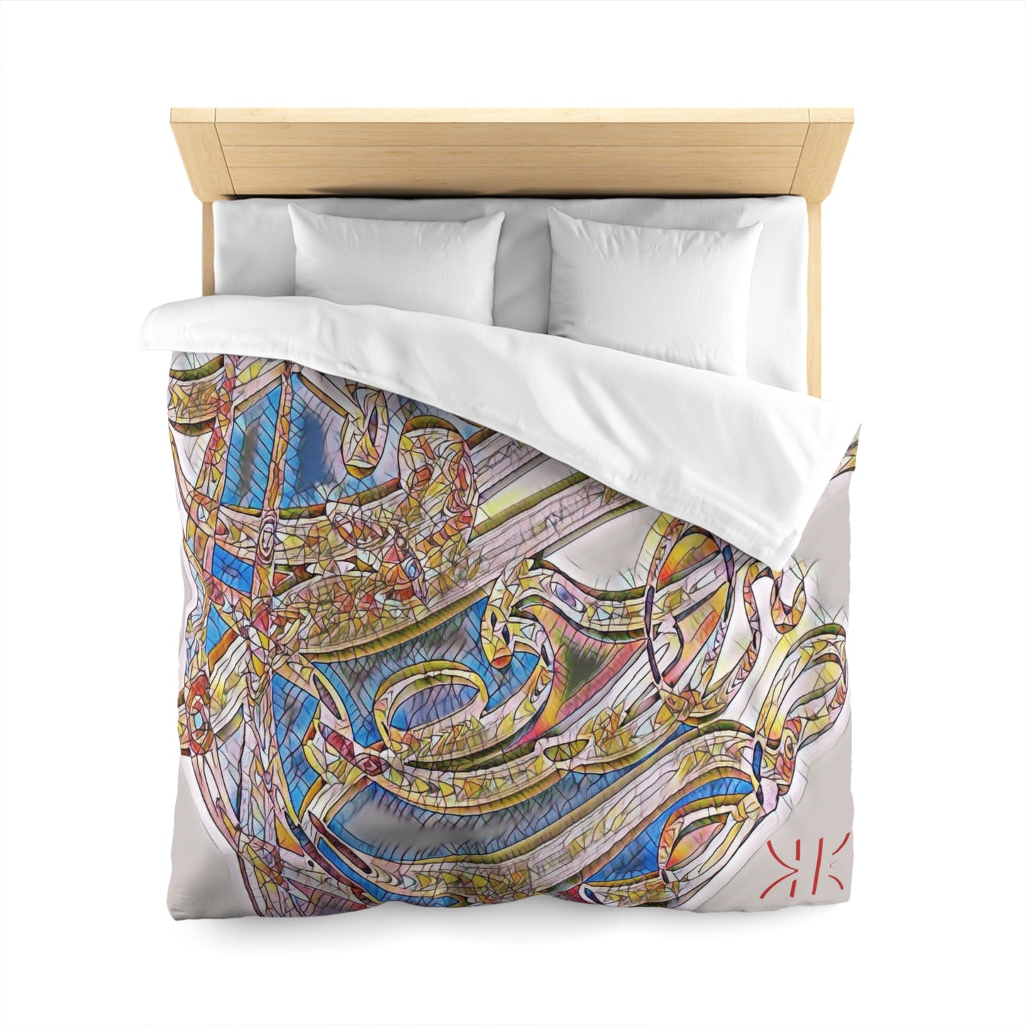 Kalli K Serenity Microfiber Duvet Cover – Elegant Modern Calligraphy design for your Bedrooms