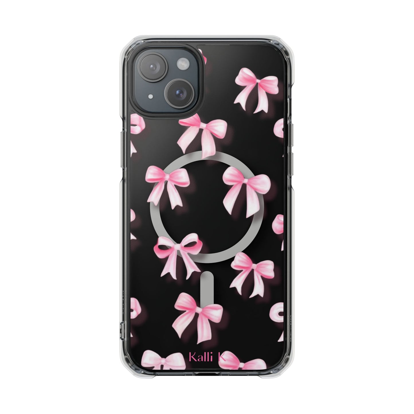 Pink Bows🎀 Magnetic Clear Impact Cases with Pink Bow Design | Stylish Phone Protection, Gifts for Her, Trendy Accessories, Birthday Gifts, Cute Tech