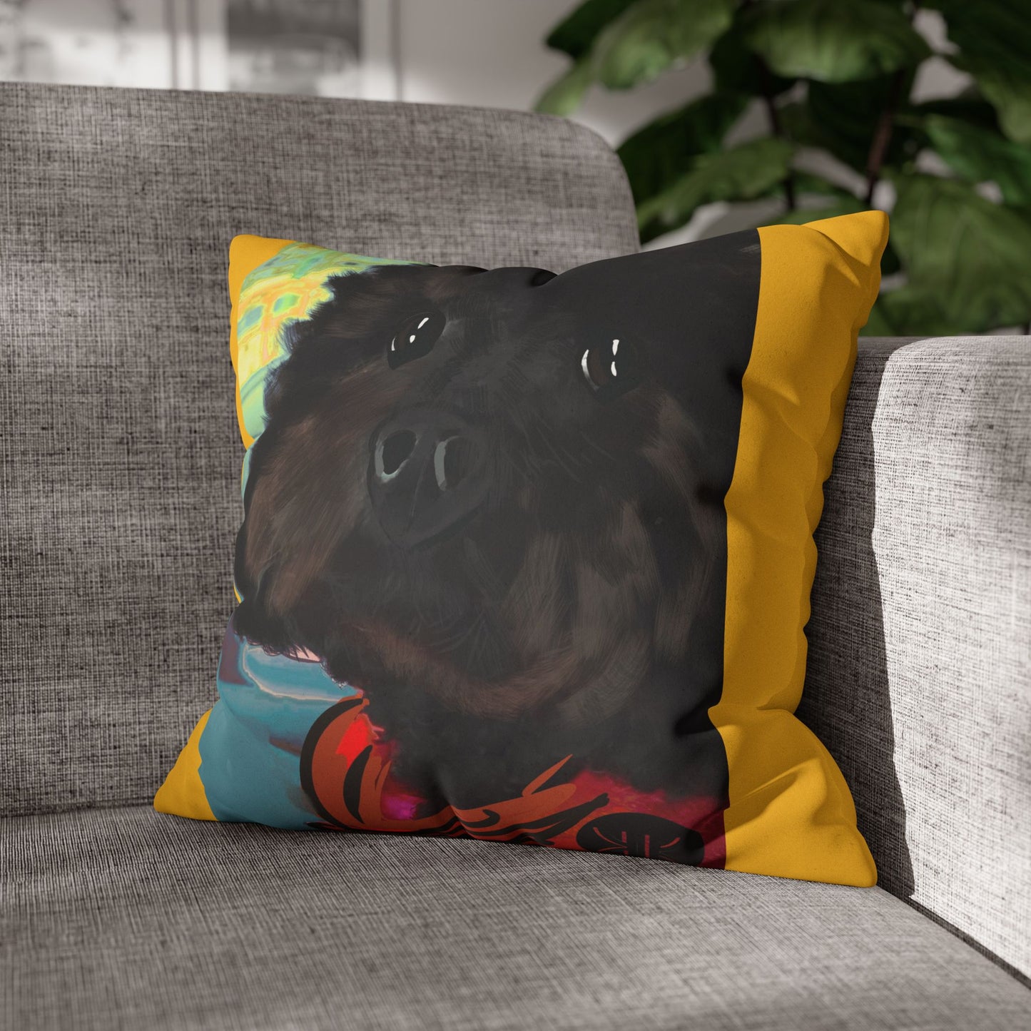 COAL Pillowcase - Modern Art Portrait Watercolour Design