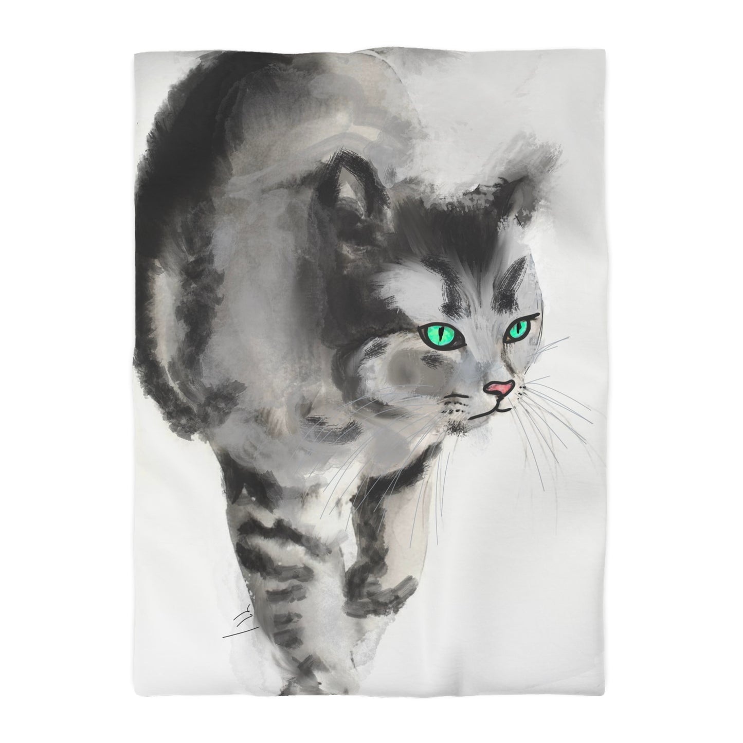 Serenity Microfiber Duvet Cover – Elegant Water ink painting for Cozy Bedrooms.