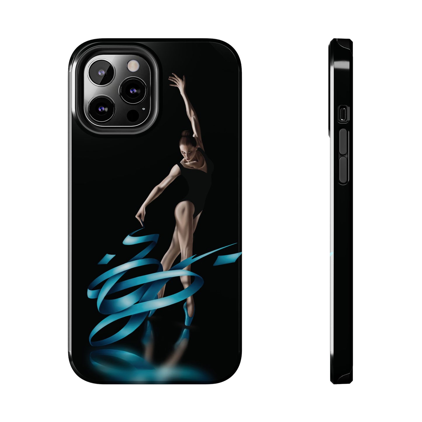 Phone Case Ballerina with Blue Ribbon Persian Calligraphy Design