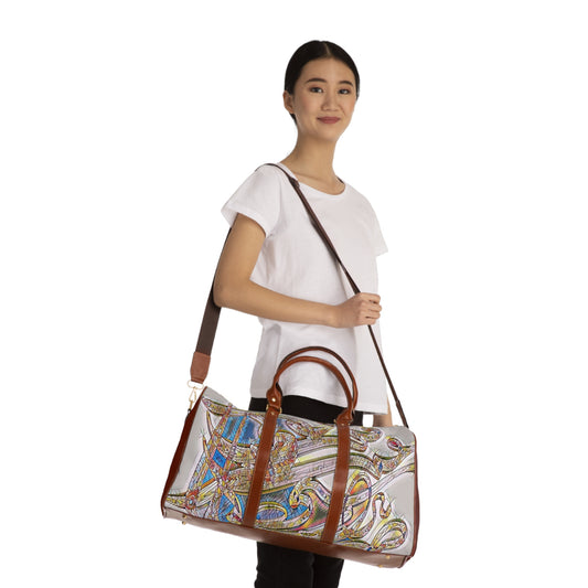 Vibrant Waterproof Travel Bag - KalliK modern calligraphy - Perfect for Adventurers