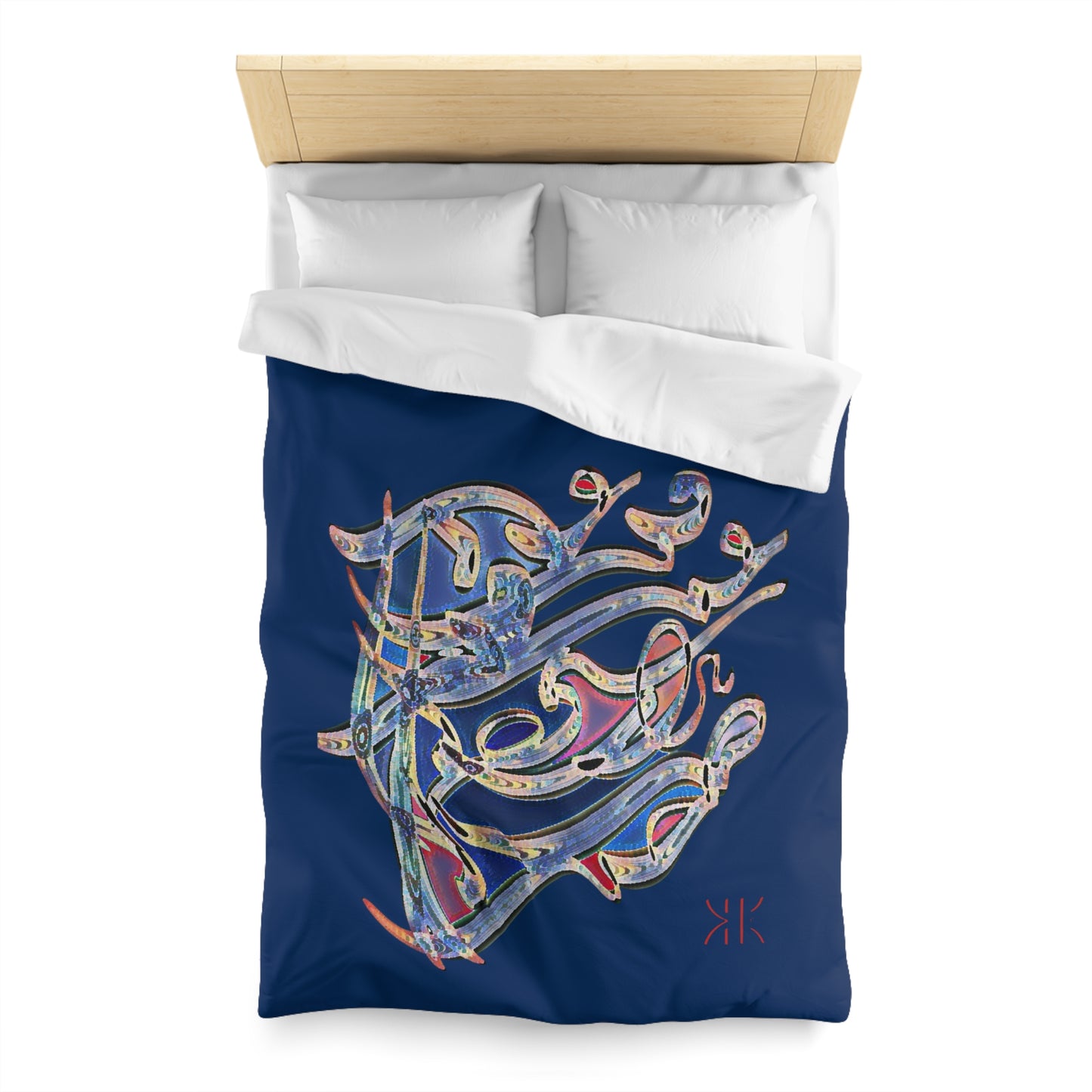 Kalli K Serenity Microfiber Duvet Cover – Elegant Modern Calligraphy design for your Bedrooms