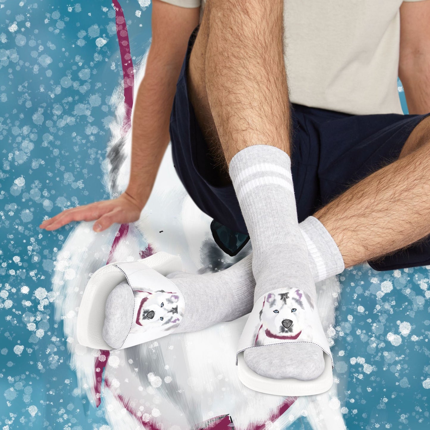 Men's Stylish Dog Print Removable-Strap Sandals - Perfect for Summer Fun!