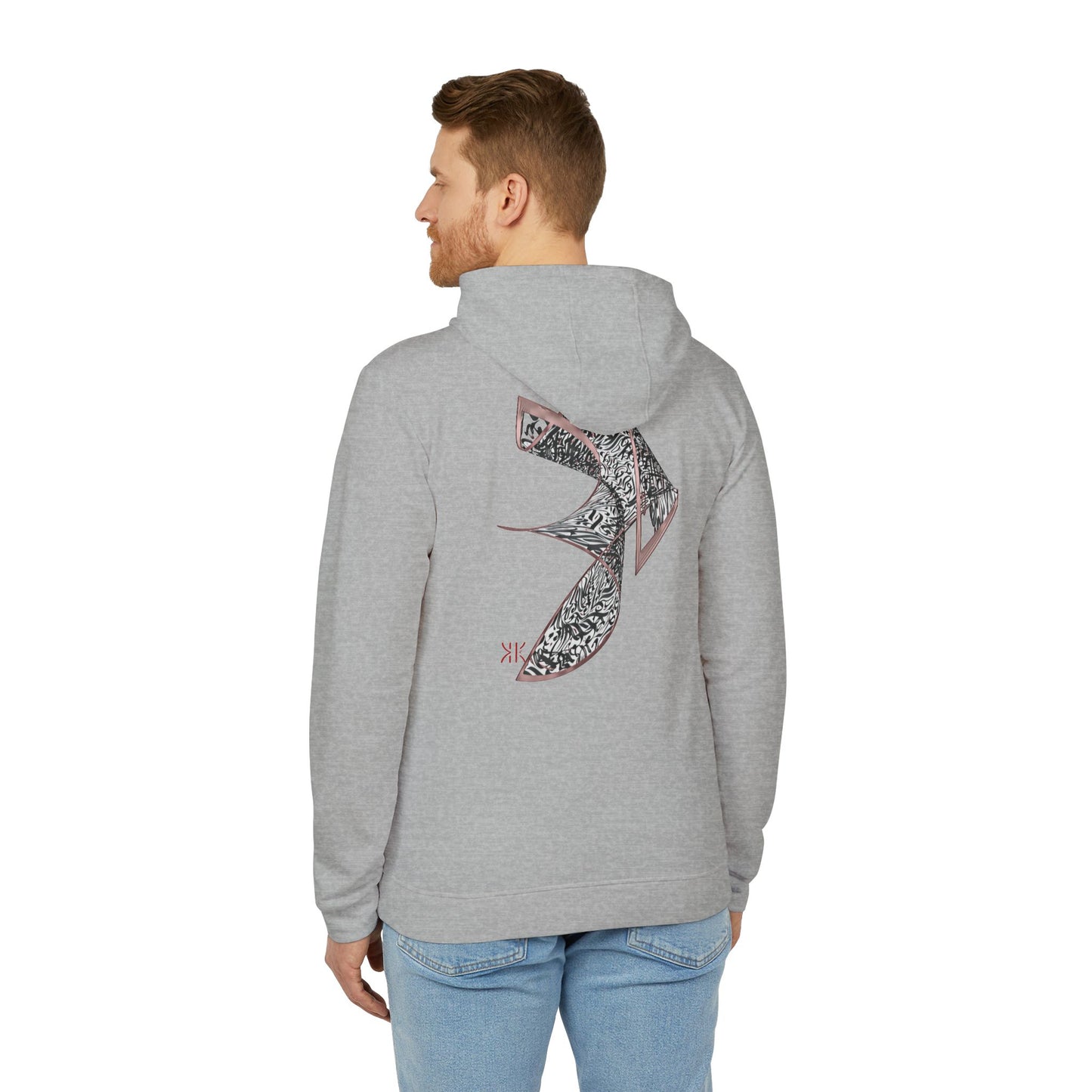 Kalli K X Adidas Unisex Fleece Hoodie- modern calligraphy.