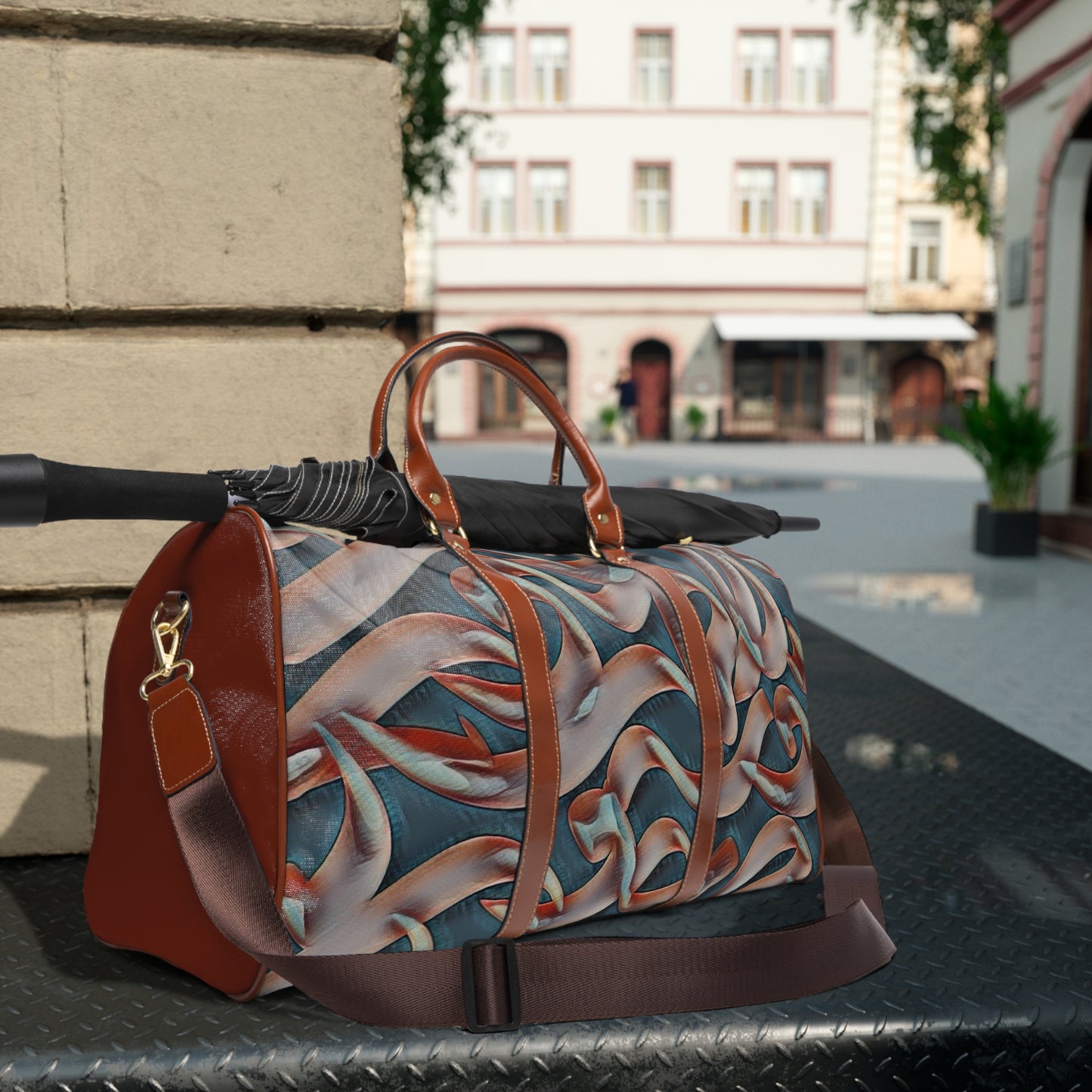 Vibrant Waterproof Travel Bag - KalliK modern calligraphy - Perfect for Adventurers