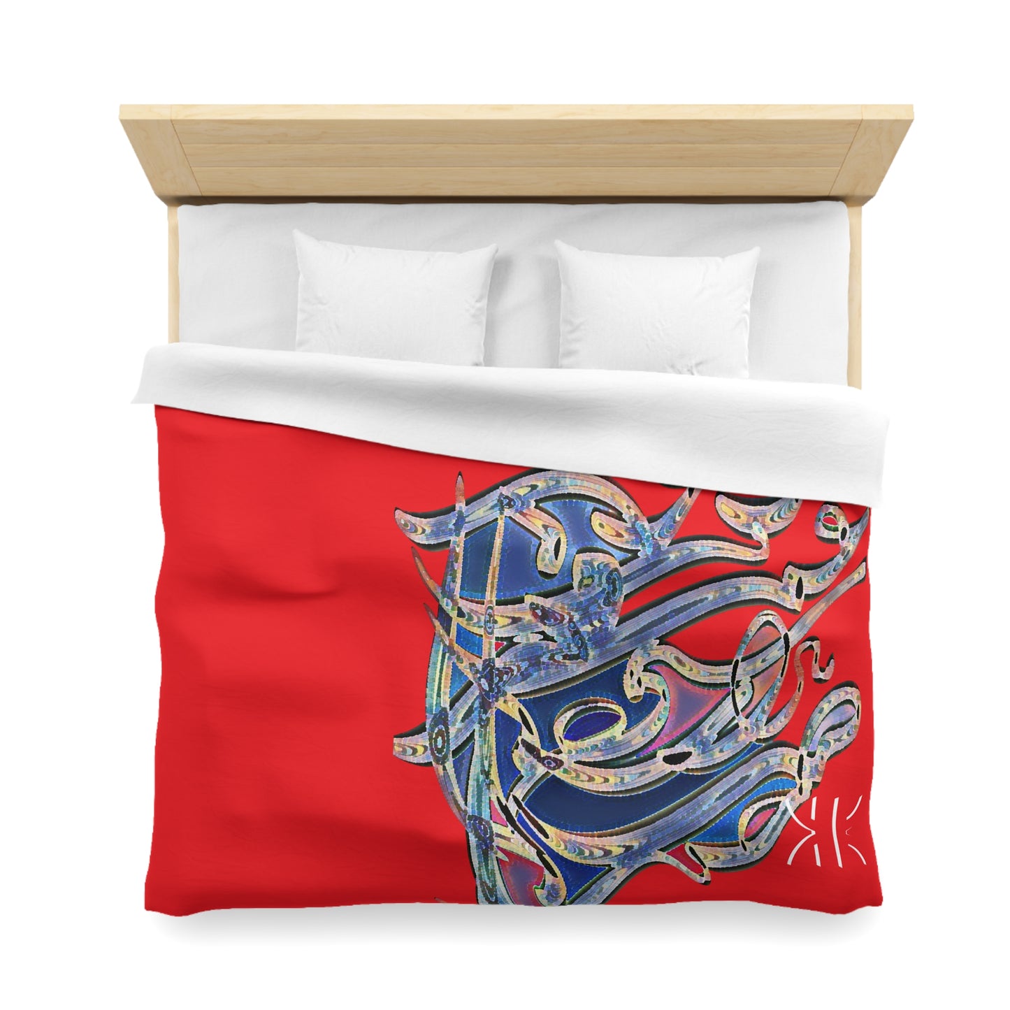 Kalli K Serenity Microfiber Duvet Cover – Elegant Modern Calligraphy design for your Bedrooms