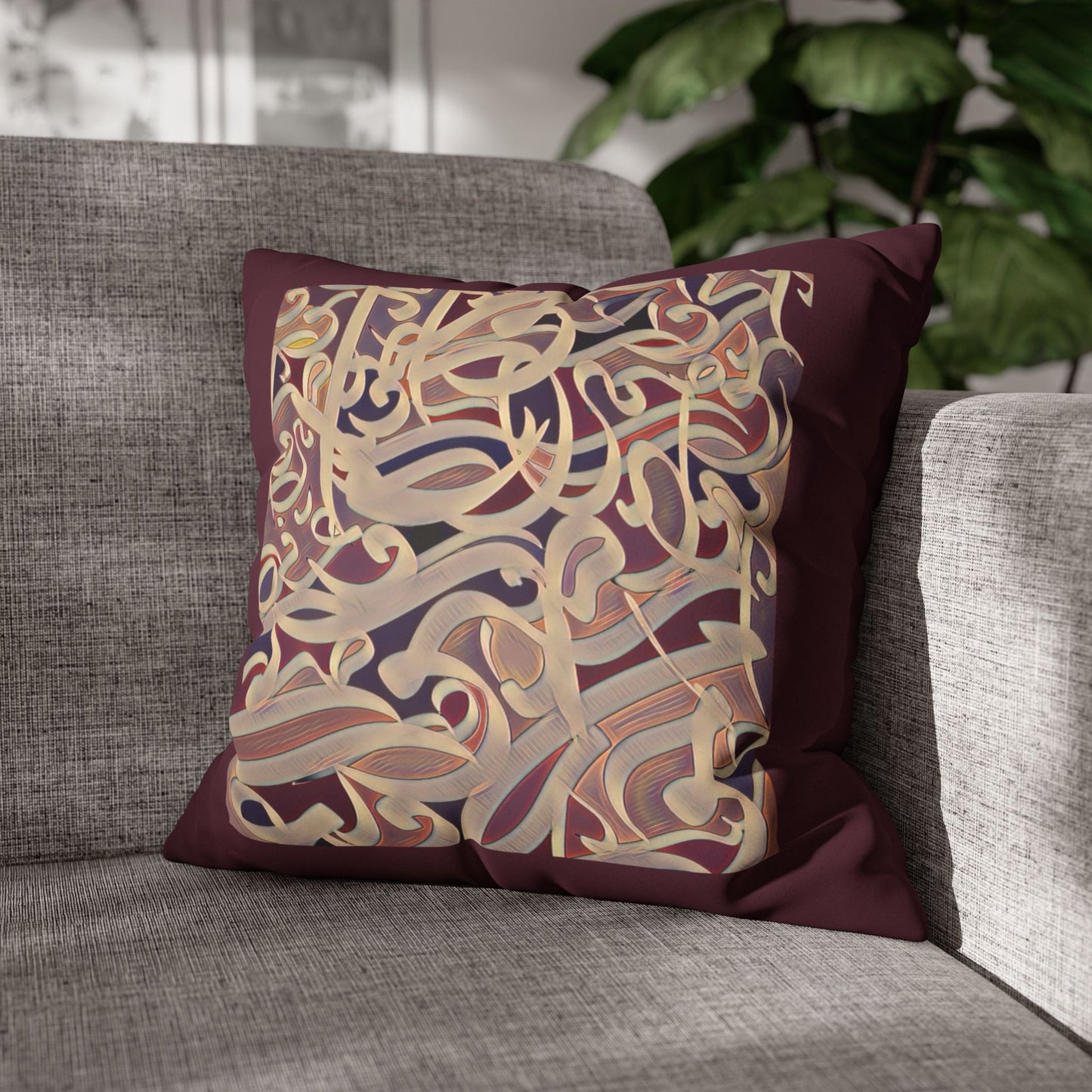 Copy of Square Pillowcase - Persian Calligraphy, Modern Handwriting Design