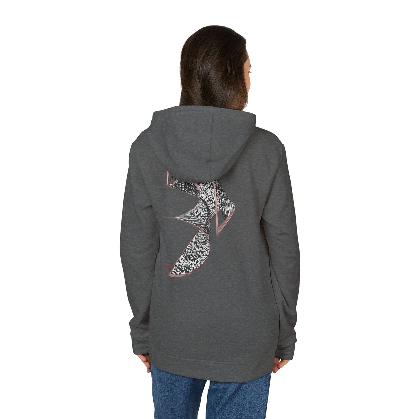 Kalli K X Adidas Unisex Fleece Hoodie- modern calligraphy.