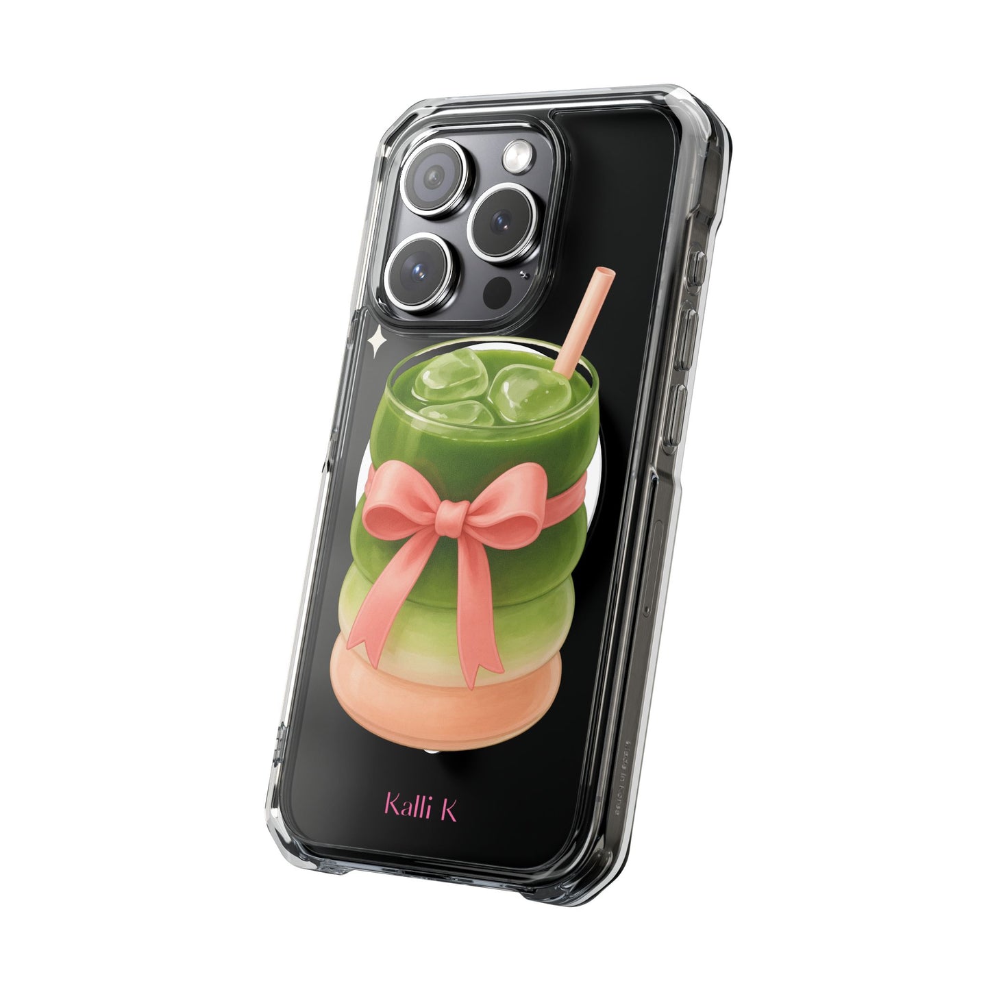 Macha girlie🎀 Magnetic Clear Impact Cases with Pink Bow Design | Stylish Phone Protection, Gifts for Her, Trendy Accessories, Birthday Gifts, Cute Tech