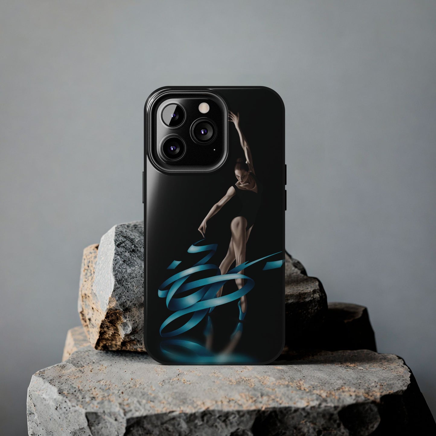 Phone Case Ballerina with Blue Ribbon Persian Calligraphy Design