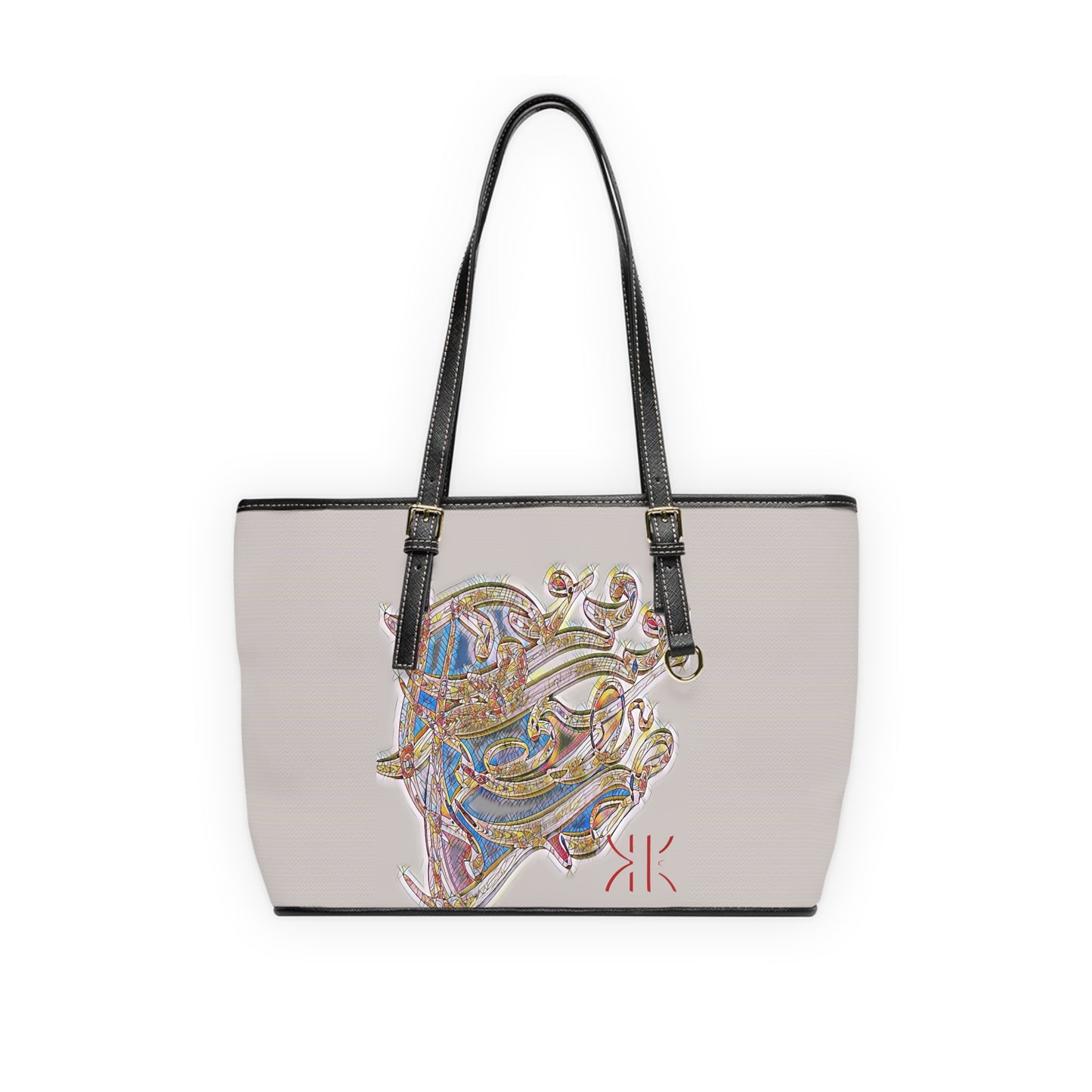 Copy of ' Elegant PU Leather Shoulder Bag with Artistic Calligraphy Design