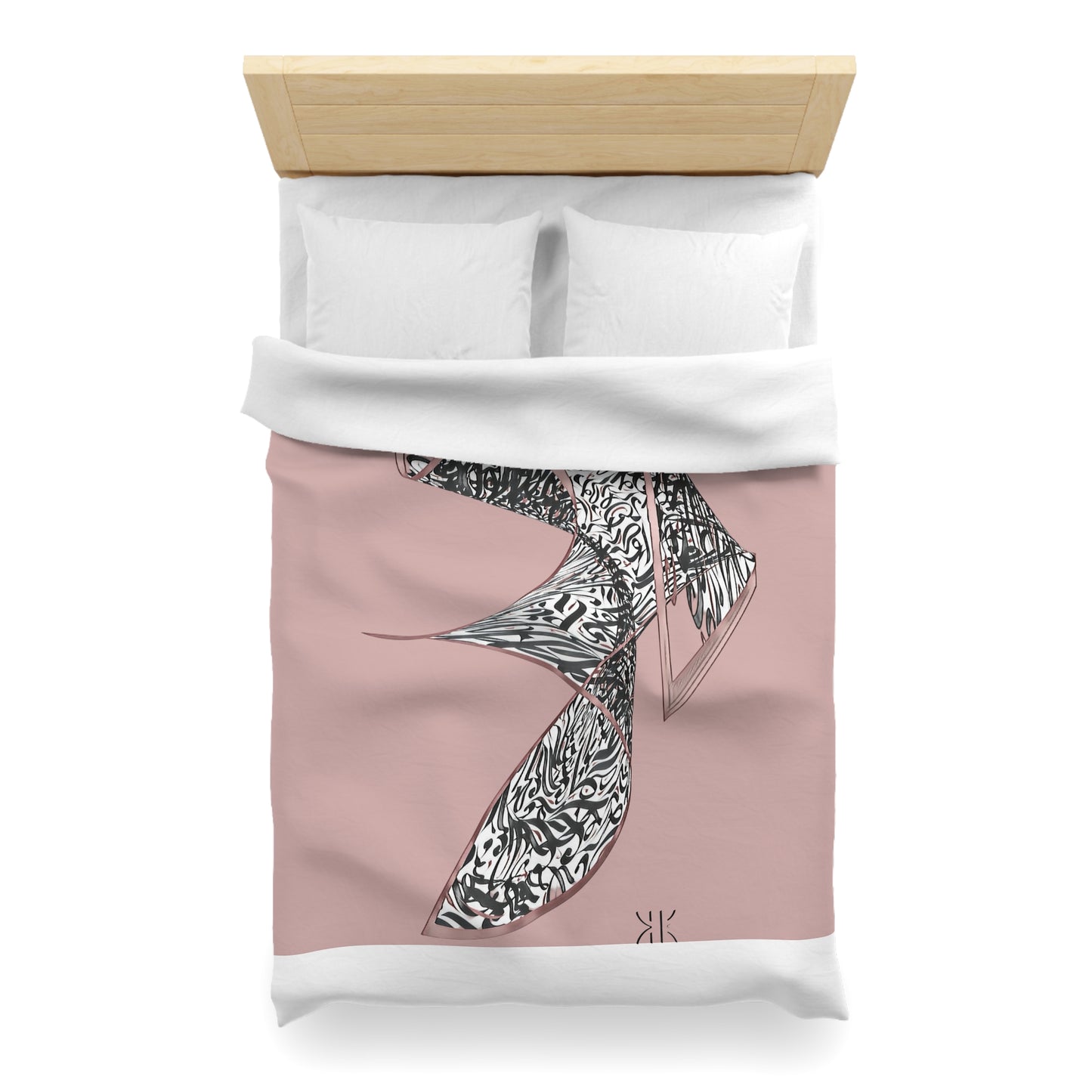 Kalli K Serenity Microfiber Duvet Cover – Elegant Modern Calligraphy design for your Bedrooms