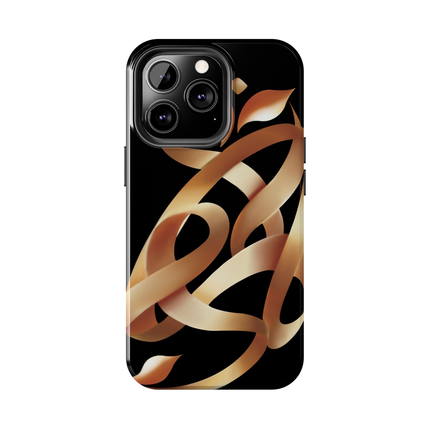 Gold Ribbon Phone Case Persian Calligraphy Modern Handwriting