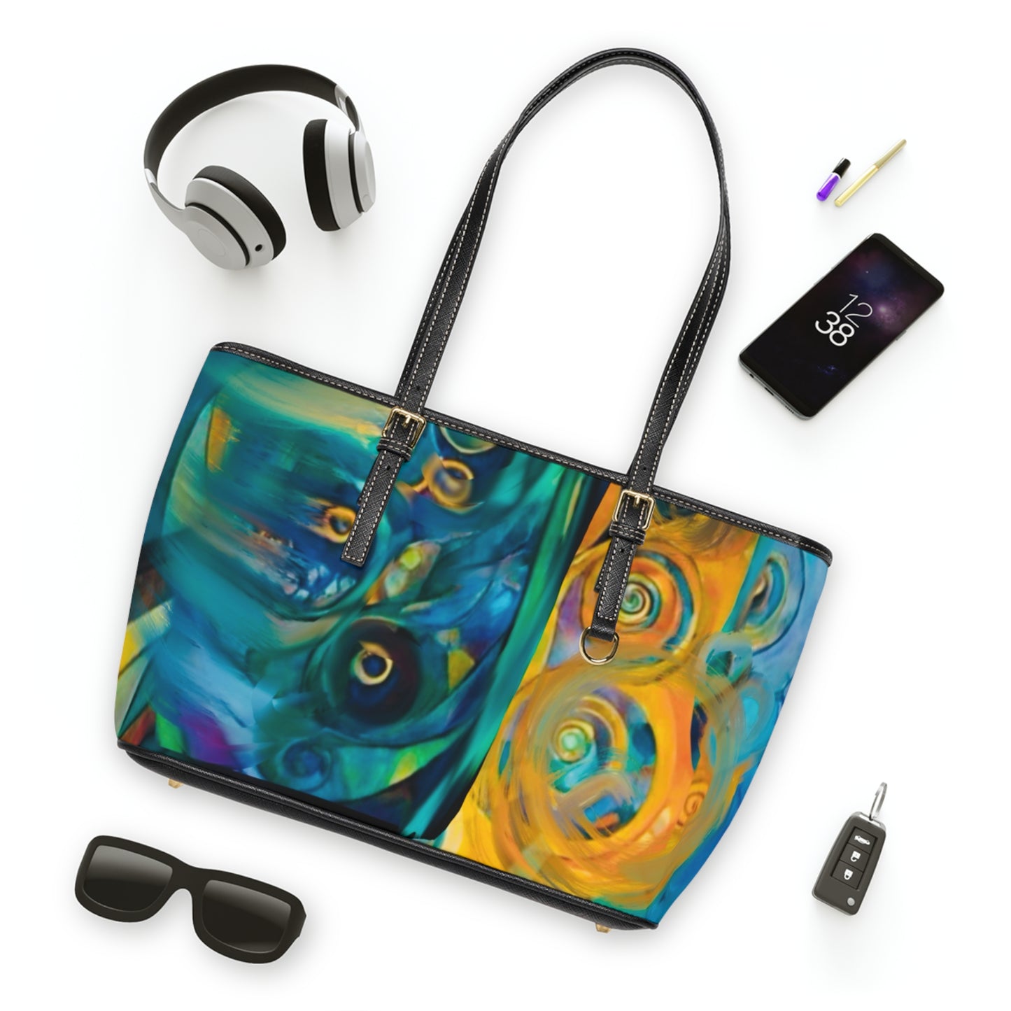 Ethereal Swirls Elegant PU Leather Purse